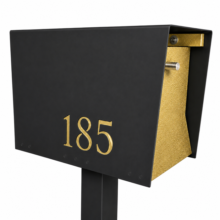 Uptown Box-2.0 in TEXTURED MATT JET BLACK - Modern Mailbox