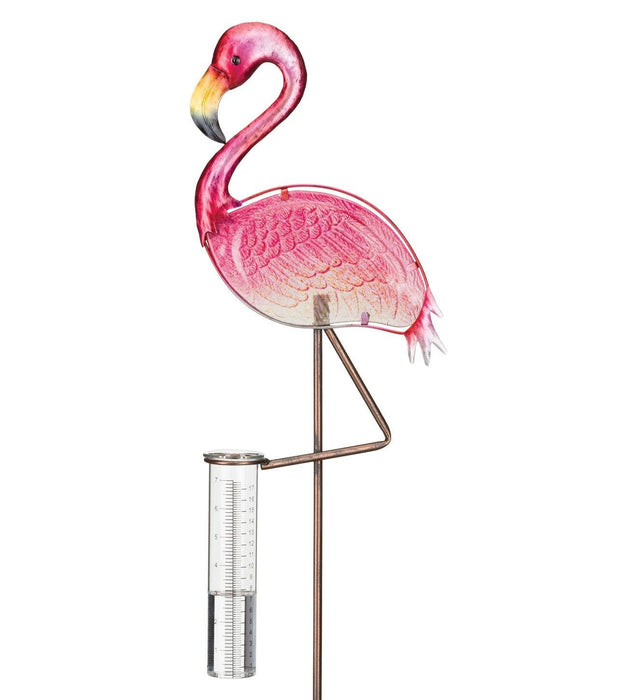 Rain Gauge Stake - Flamingo