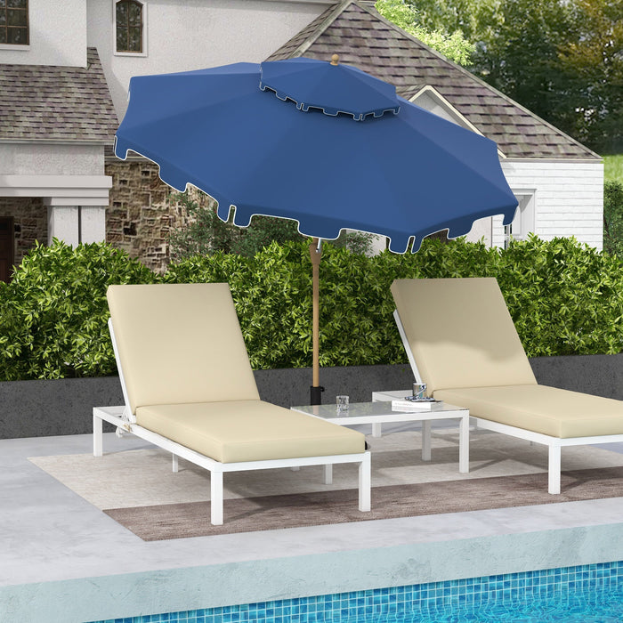 Outsunny 9' Patio Umbrella with Push Button Tilt and Crank
