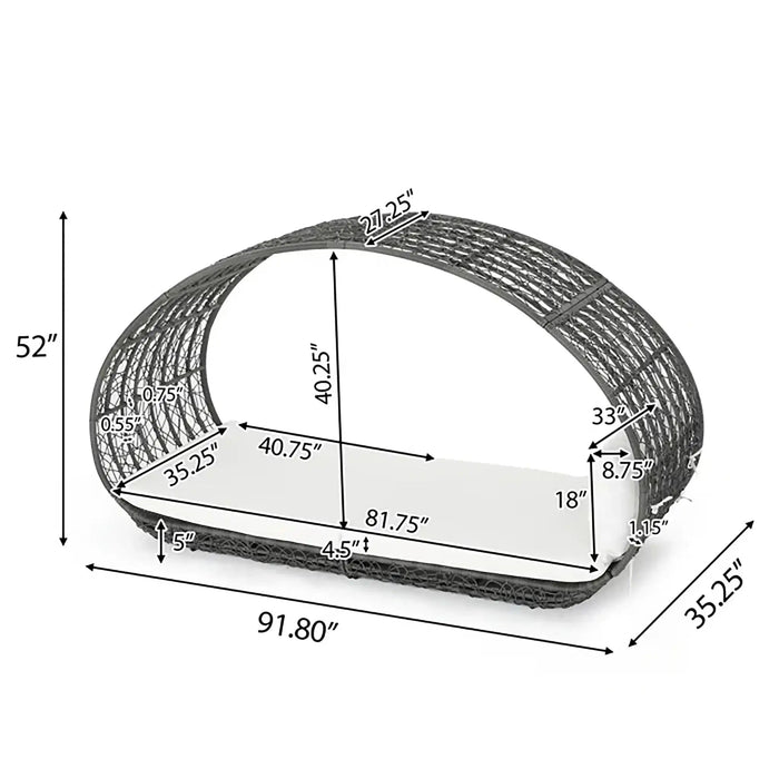 Abigal Outdoor Wicker Daybed With Cushion