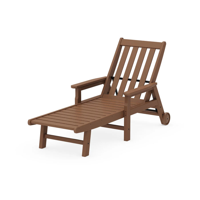 Polywood Vineyard Chaise with Arms and Wheels