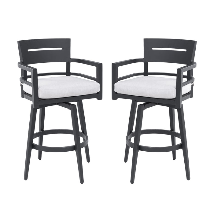 Modern Outdoor Swivel Bar Chairs Set of 2