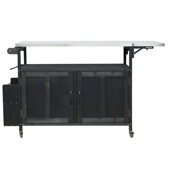 Foldable Outdoor Kitchen Island Patio Mobile Kitchen Cart