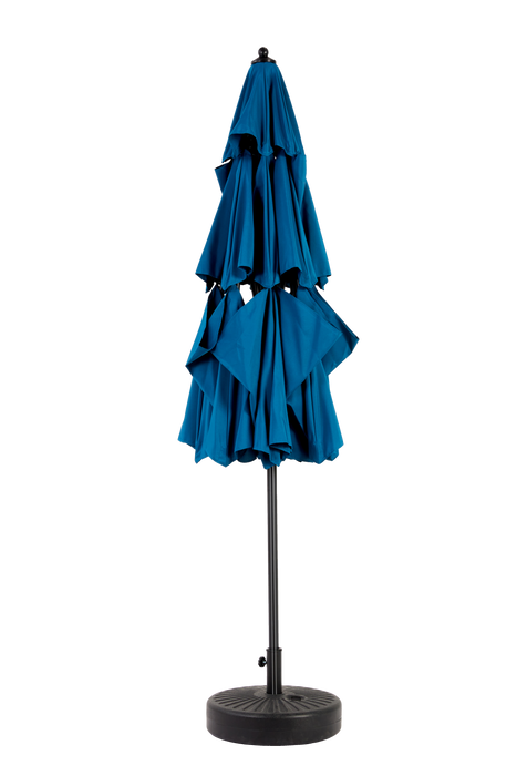 Aluminium 10ft 3 Tier Auto-tilt Outdoor Patio Umbrella - Dark Blue