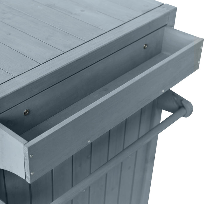 K&K 80.5' Outdoor Kitchen Island for Big Green Egg & Blackstone Griddle