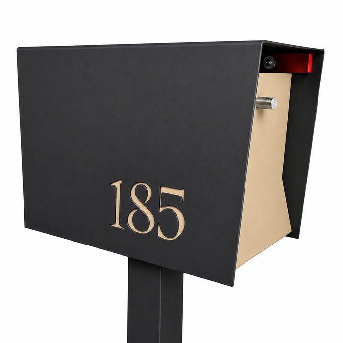 Uptown Box-2.0 in TEXTURED MATT JET BLACK - Modern Mailbox