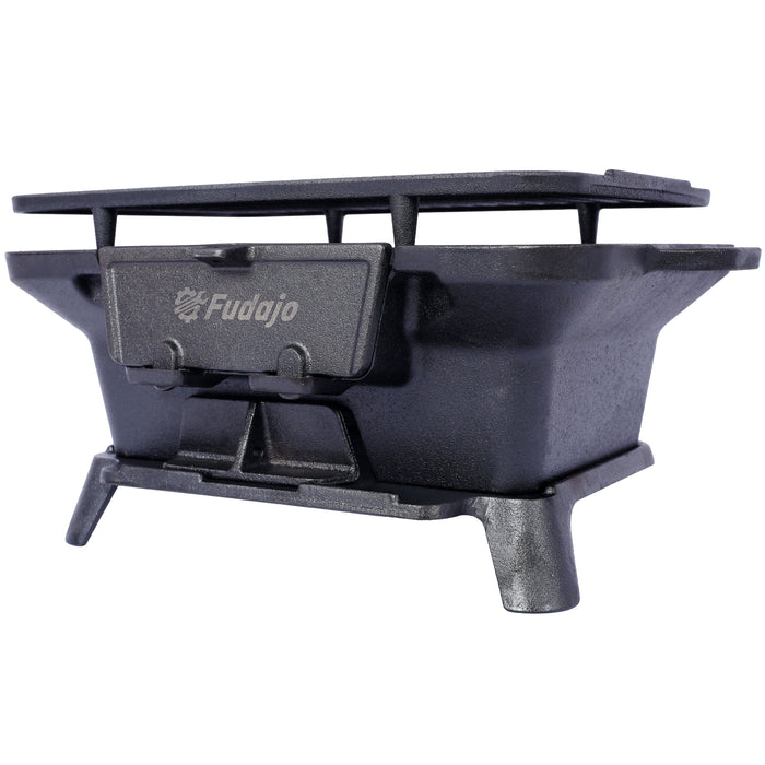 Oval Cast Iron Grill Outdoor Portable Charcoal Tabletop Skillet