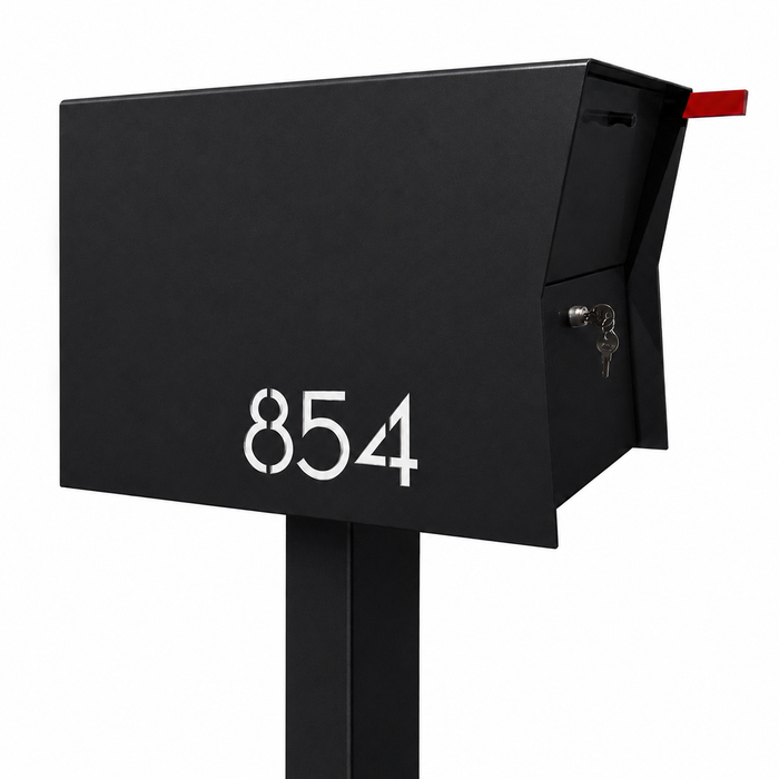 NEW! The Retrobox Locking Package Dropbox in TEXTURED MATT JET BLACK - Modern Mailbox