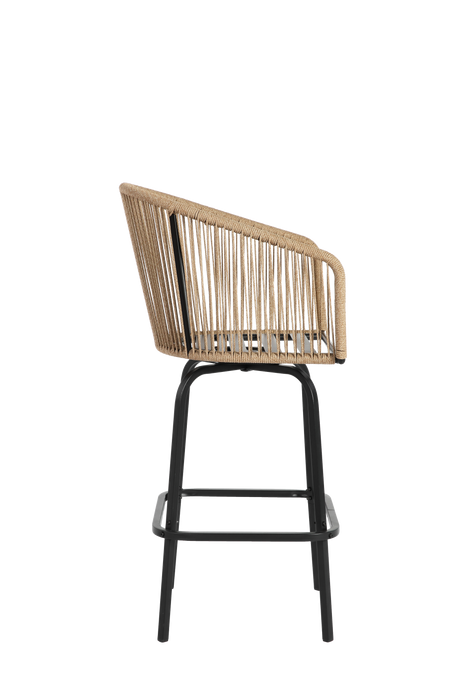 Outdoor Bar Stools Set of 4 with Armrests and Backrest