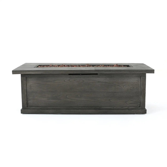 Transitional Rectangular Outdoor Propane Fire Pit with 50,000 BTU