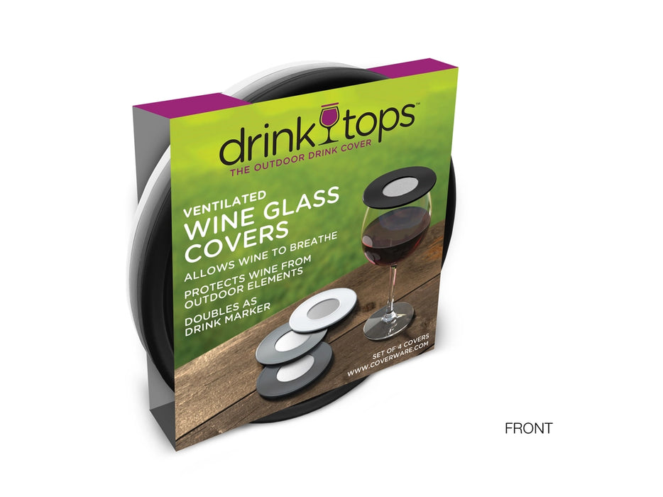 Ventilated Wine Cover Box Set 4-Black/Gray Solids, by Drink Tops™