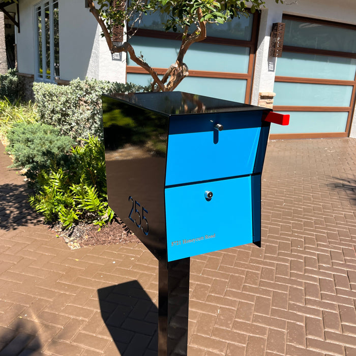NEW! The Retrobox Locking Package Dropbox in TEXTURED MATT JET BLACK - Modern Mailbox