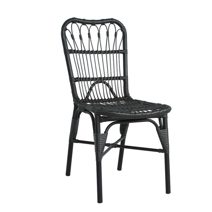 7 PCS Outdoor Dining Set for 6 with Acacia Wood Top & Rattan Chairs
