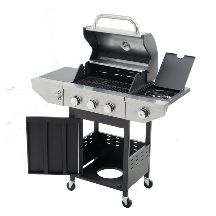 GigaTech 3 Burner Stainless Steel Propane Grill with Side Burner