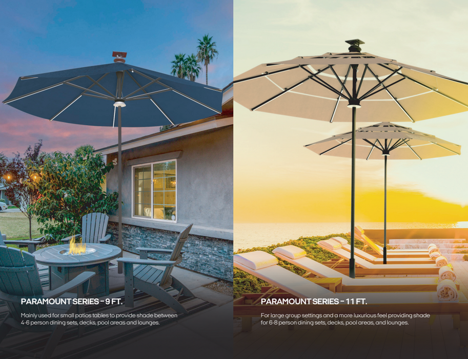 Pasticallo 11' Smart Umbrella - Double Wind Vent