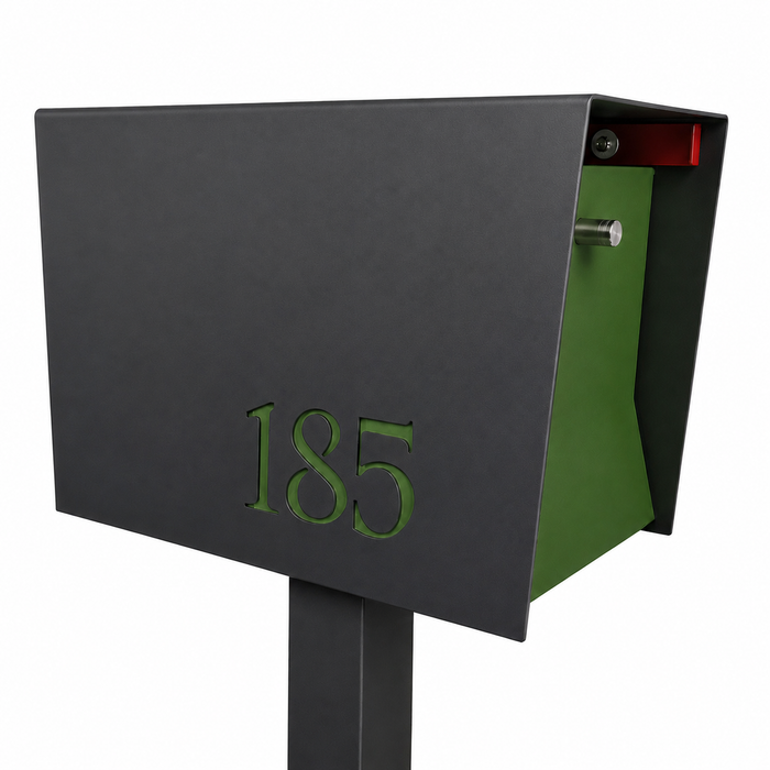 Uptown Box-2.0 in TEXTURED MATT JET BLACK - Modern Mailbox