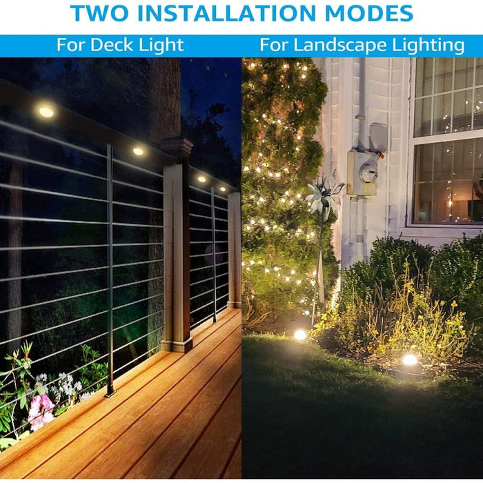 ALD10 6-Pack 2700K Warm White Integrated LED 4.5W Outdoor Deck Lights Package, 12V Low Voltage Landscape Pathway Lights