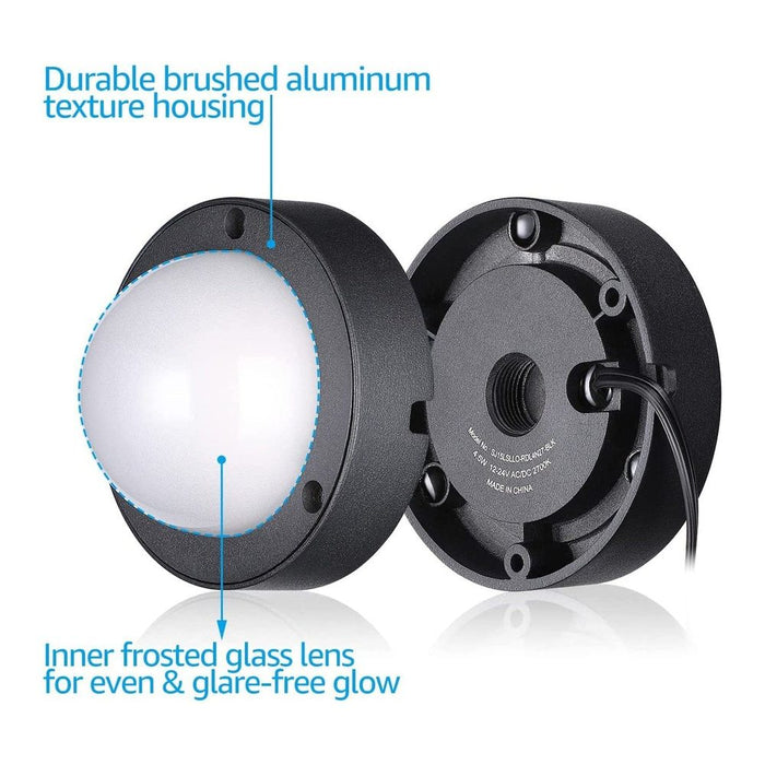 ALD10 6-Pack 2700K Warm White Integrated LED 4.5W Outdoor Deck Lights Package, 12V Low Voltage Landscape Pathway Lights