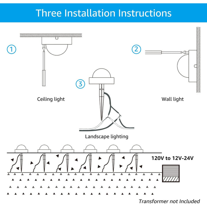 ALD10 6-Pack 2700K Warm White Integrated LED 4.5W Outdoor Deck Lights Package, 12V Low Voltage Landscape Pathway Lights