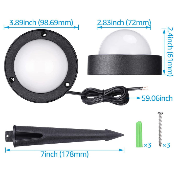 ALD10 6-Pack 2700K Warm White Integrated LED 4.5W Outdoor Deck Lights Package, 12V Low Voltage Landscape Pathway Lights