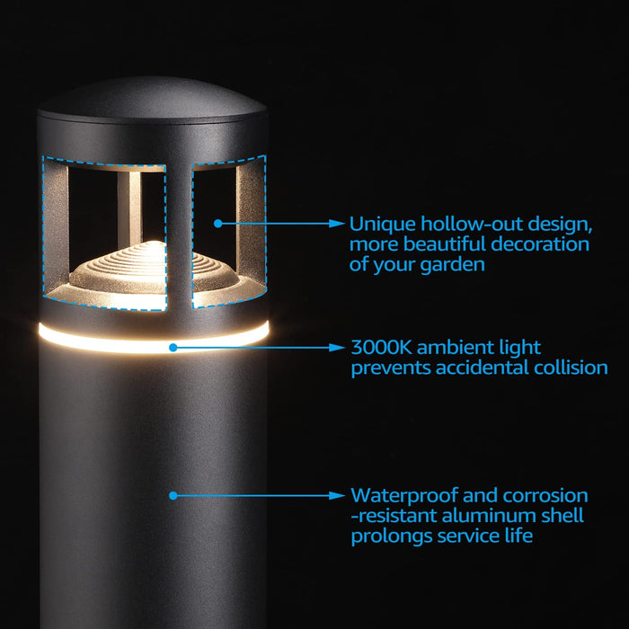 ALP59 8-Pack 3000K Warm White Integrated LED Low Voltage Pathway Lights, Outdoor Landscape Lighting, Aluminum Housing, 5W 12V AC/DC Path Lights for Driveway, Garden, Lawn, IP65 Waterproof, 3000K Warm White