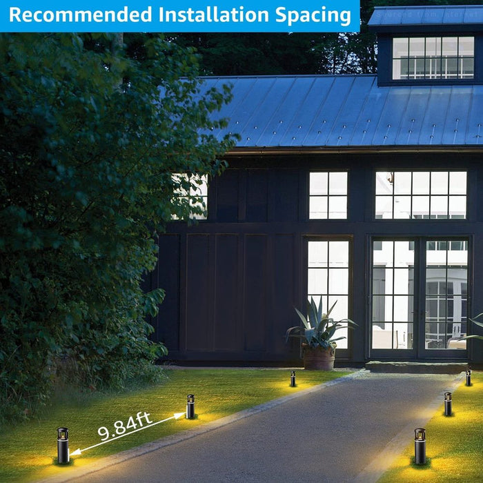 ALP59 8-Pack 3000K Warm White Integrated LED Low Voltage Pathway Lights, Outdoor Landscape Lighting, Aluminum Housing, 5W 12V AC/DC Path Lights for Driveway, Garden, Lawn, IP65 Waterproof, 3000K Warm White