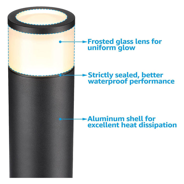 ALPR08 8-Pack RGB LED Landscape Pathway Lights Package, 4.5W Low Voltage 12V Bollard Outdoor Landscape Lighting