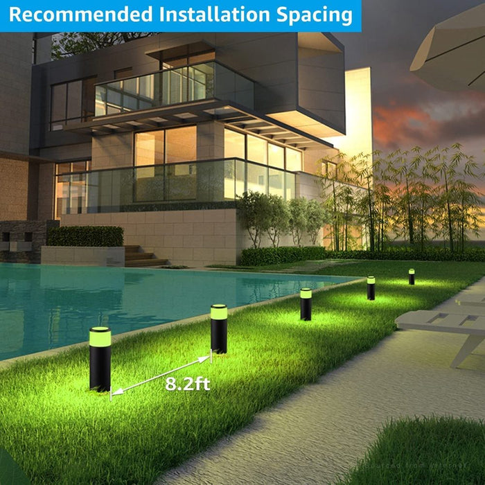 ALPR08 8-Pack RGB LED Landscape Pathway Lights Package, 4.5W Low Voltage 12V Bollard Outdoor Landscape Lighting