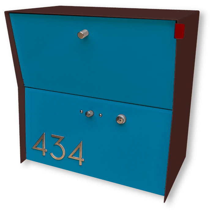 RetroBox Locking Small Package Wall Mounted Mailbox in Coco Nut