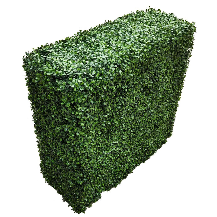 Premium Two Tone Green Artificial Boxwood Hedge 40"L x 40"H Commercial Grade UV Resistant