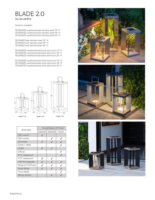 Les Jardins Blade 2.0 Solar Outdoor Light