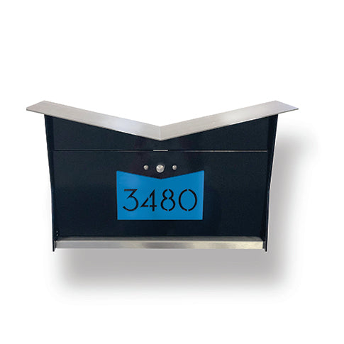 ButterFly Box in TEXTURED MATT JET BLACK - Wall Mount Mailbox