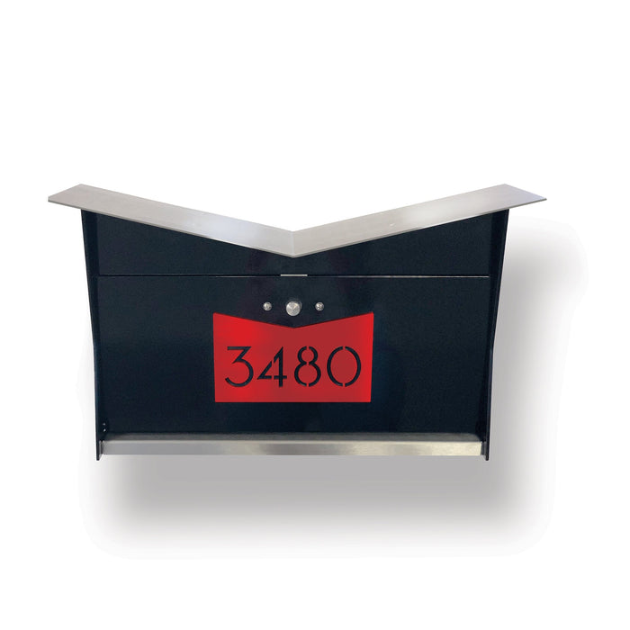 ButterFly Box in TEXTURED MATT JET BLACK - Wall Mount Mailbox