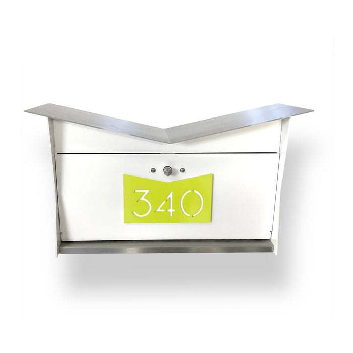 ButterFly Box in ARCTIC WHITE - Wall Mount Mailbox