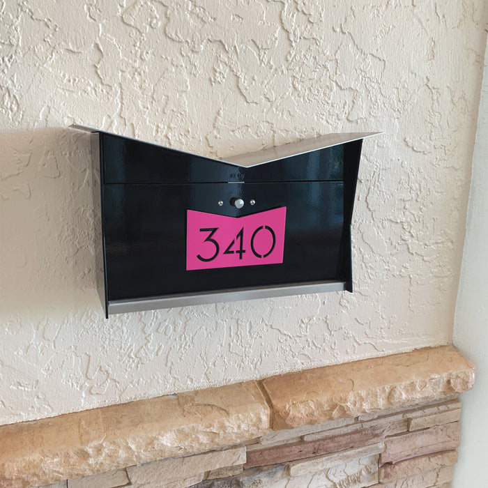 ButterFly Box in TEXTURED MATT JET BLACK - Wall Mount Mailbox