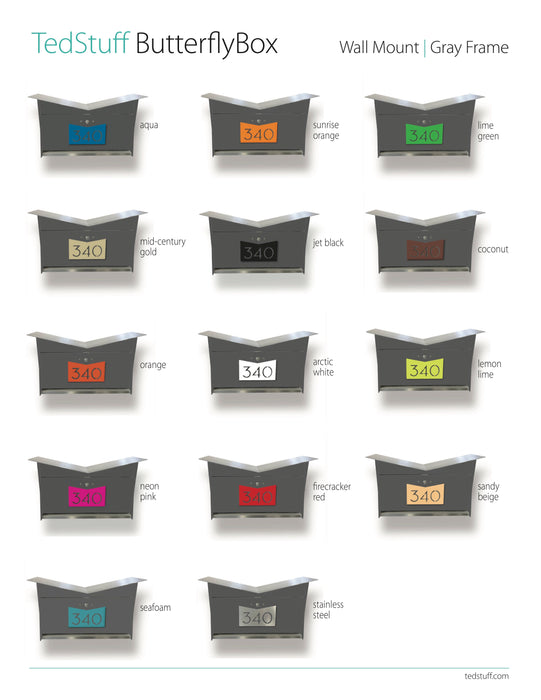 ButterFly Box in DESIGNER GRAY - Wall Mount Mailbox