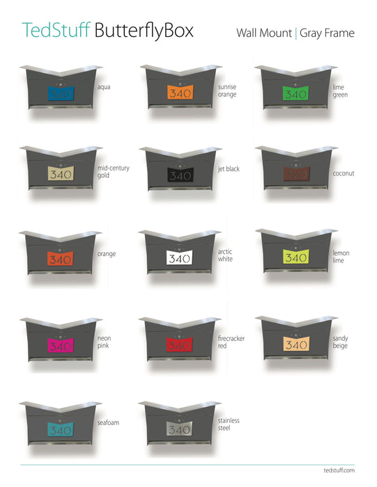 ButterFly Box in DESIGNER GRAY - Wall Mount Mailbox