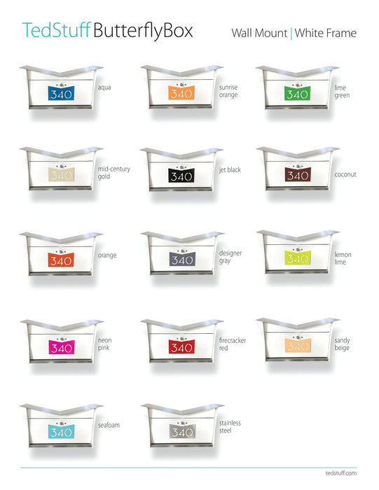 ButterFly Box in ARCTIC WHITE - Wall Mount Mailbox