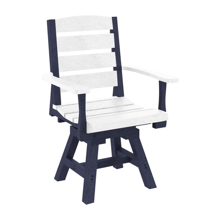 C.R. Plastic Napa Dining Swivel Arm Chair