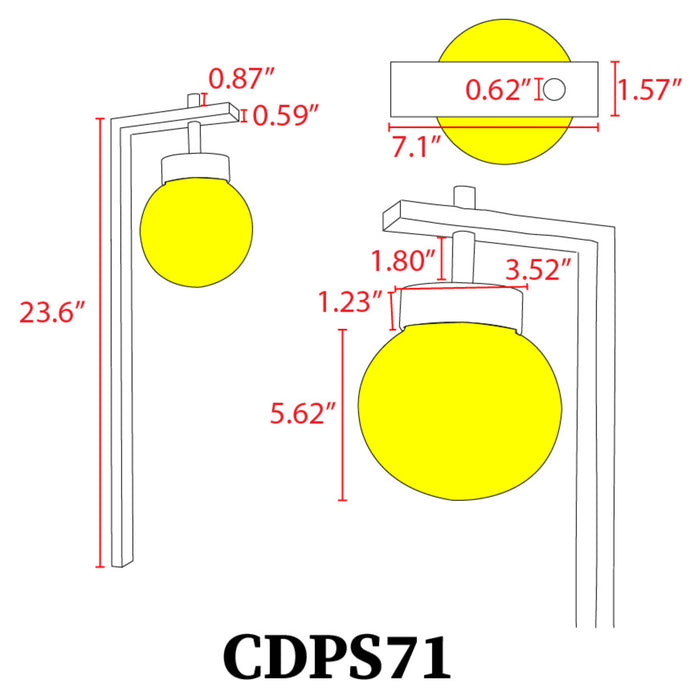 CDPS71 3W 3000K Warm White Integrated LED Globe Path Light Low Voltage Outdoor Landscape Lighting