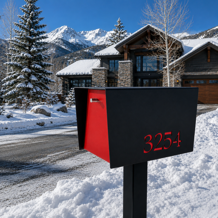 Uptown Box-2.0 in TEXTURED MATT JET BLACK - Modern Mailbox