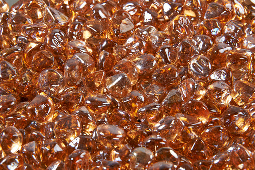 Copper Large Tempered Fire Glass Diamonds