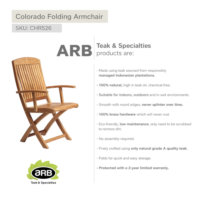 ARB Teak Folding Armchair Colorado