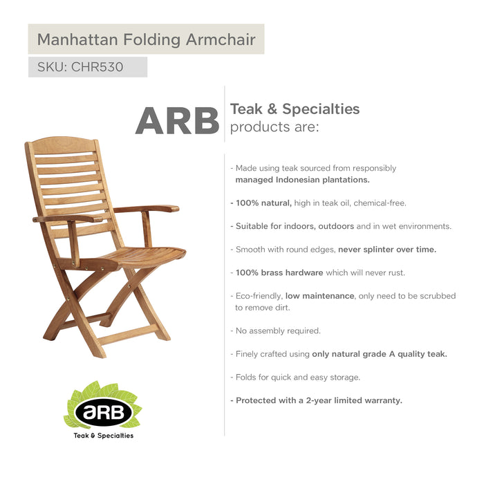 ARB Teak Folding Armchair Manhattan