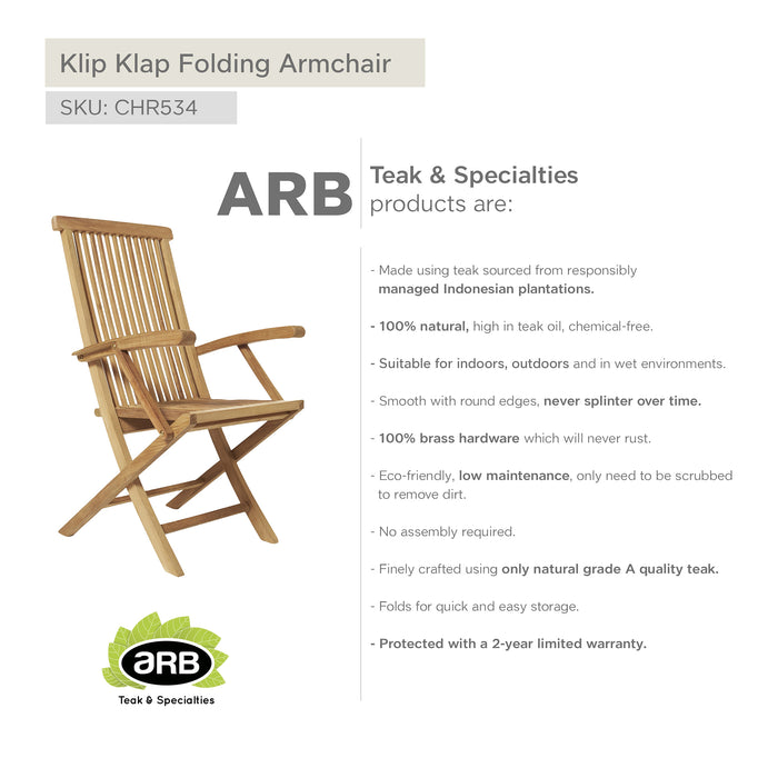 ARB Teak Folding Armchair Klip Klap