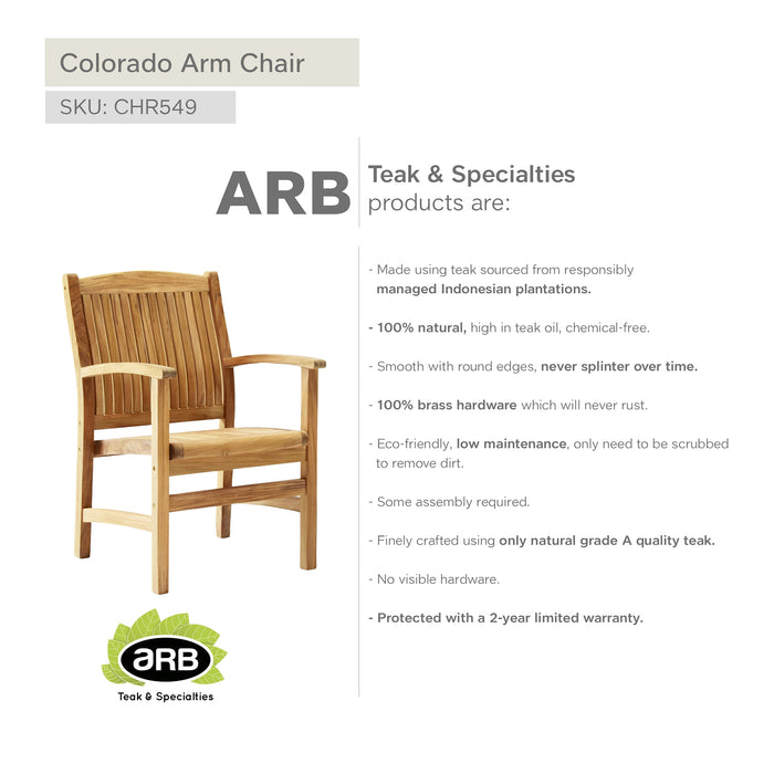 ARB Teak Arm Chair Colorado KD