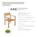 ARB Teak Dining Armchair Stackable Stellar