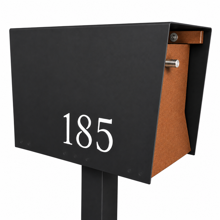 Uptown Box-2.0 in TEXTURED MATT JET BLACK - Modern Mailbox