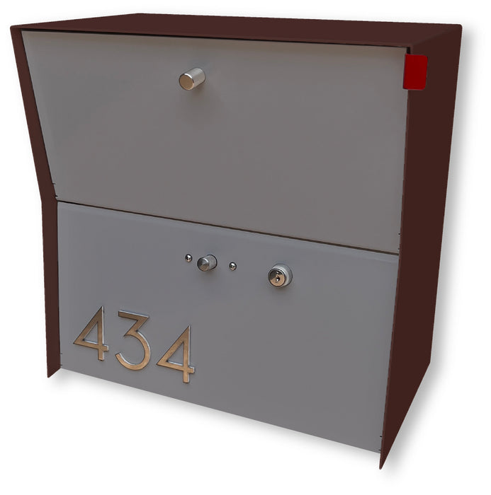 RetroBox Locking Small Package Wall Mounted Mailbox in Coco Nut