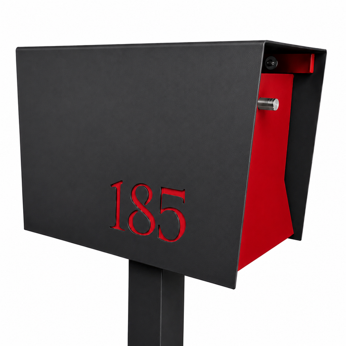 Uptown Box-2.0 in TEXTURED MATT JET BLACK - Modern Mailbox